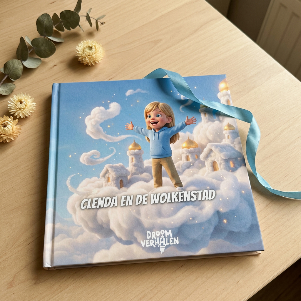 Kind ontvangt een gepersonaliseerd boek als cadeau